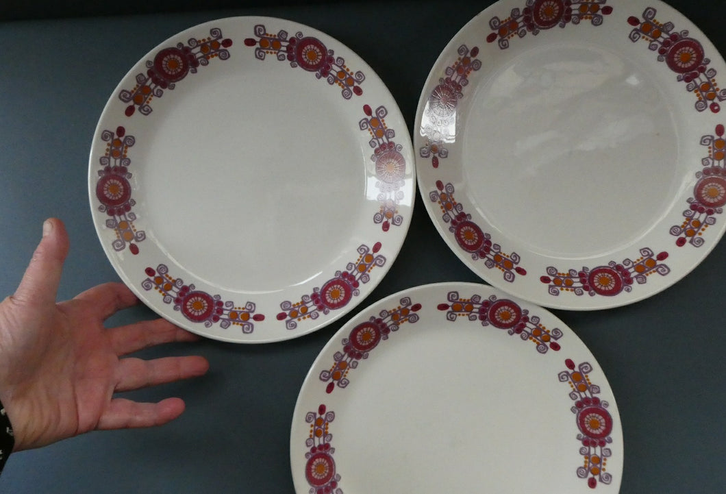 Vintage 1960s Figgjo Flint: Turi Design / Barcarole Pattern THREE DESSERT PLATES