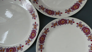 Vintage 1960s Figgjo Flint: Turi Design / Barcarole Pattern THREE DESSERT PLATES