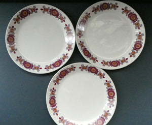 Vintage 1960s Figgjo Flint: Turi Design / Barcarole Pattern THREE DESSERT PLATES