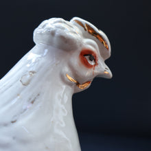 Load image into Gallery viewer, Late 19th Century Antique Victorian WHITE Staffordshire Hen on Yellow Nest
