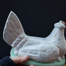 Load image into Gallery viewer, Late 19th Century Antique Victorian WHITE Staffordshire Hen on Yellow Nest
