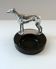 Load image into Gallery viewer,  1930s Art Deco Silver Plate Greyhound Sculpture. Mounted on a Coin or Pin Dish
