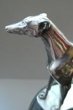 Load image into Gallery viewer,  1930s Art Deco Silver Plate Greyhound Sculpture. Mounted on a Coin or Pin Dish
