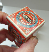 Load image into Gallery viewer, Vintage 1930s MINIATURE or SAMPLE Tin for Huntley and Palmer Biscuits. Red Colour
