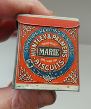 Load image into Gallery viewer, Vintage 1930s MINIATURE or SAMPLE Tin for Huntley and Palmer Biscuits. Red Colour
