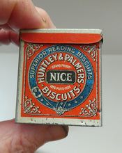 Load image into Gallery viewer, Vintage 1930s MINIATURE or SAMPLE Tin for Huntley and Palmer Biscuits. Red Colour
