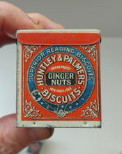 Load image into Gallery viewer, Vintage 1930s MINIATURE or SAMPLE Tin for Huntley and Palmer Biscuits. Red Colour
