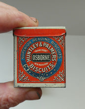 Load image into Gallery viewer, Vintage 1930s MINIATURE or SAMPLE Tin for Huntley and Palmer Biscuits. Red Colour
