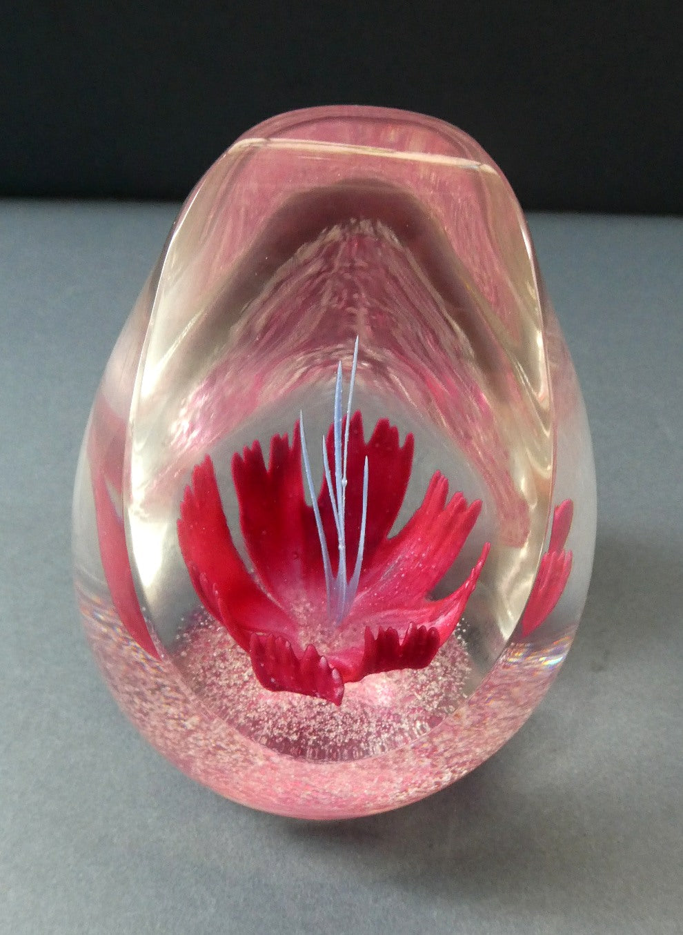 SCOTTISH Caithness Glass Paperweight: FANTASY ORCHID by Alastair MacIntosh; 1993