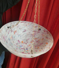 Load image into Gallery viewer, LARGE 1930s Glass Hanging Goldfish Bowl or Flycatcher Lampshade. Opaque Glass with Tutti Frutti Splatters
