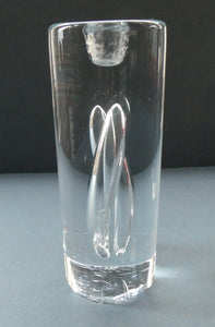 1990s Large Timo Sarpaneva Chunky Clear Glass "JANUS" Candlestick for Iittala