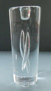 1990s Large Timo Sarpaneva Chunky Clear Glass "JANUS" Candlestick for Iittala