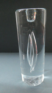 1990s Large Timo Sarpaneva Chunky Clear Glass "JANUS" Candlestick for Iittala