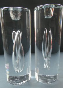 1990s Large Timo Sarpaneva Chunky Clear Glass "JANUS" Candlestick for Iittala