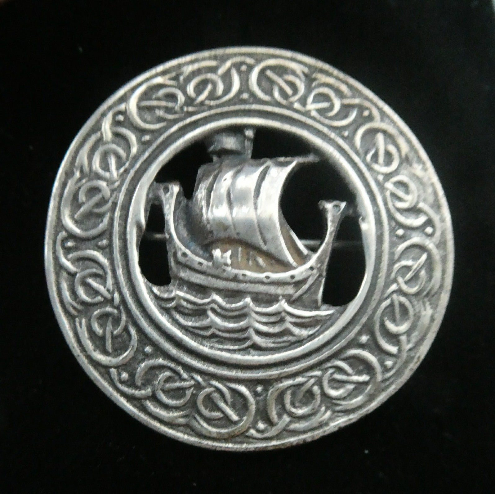 ANTIQUE SILVER BOAT brooch, offers hallmarked