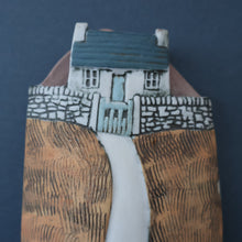 Load image into Gallery viewer, SCOTTISH POTTERY. Vintage Sculptural Vase Featuring a Highland Bothy. John O&#39;Groats Pottery
