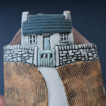 Load image into Gallery viewer, SCOTTISH POTTERY. Vintage Sculptural Vase Featuring a Highland Bothy. John O&#39;Groats Pottery
