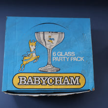 Load image into Gallery viewer, 1960s Collectable BOXED SET of Six Babycham Glasses with Yellow Deer Motif
