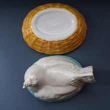 Load image into Gallery viewer,  Late 19th Century Antique Victorian WHITE Staffordshire Hen on Yellow Nest
