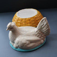 Load image into Gallery viewer, Late 19th Century Antique Victorian WHITE Staffordshire Hen on Yellow Nest
