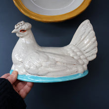 Load image into Gallery viewer, Late 19th Century Antique Victorian WHITE Staffordshire Hen on Yellow Nest
