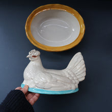 Load image into Gallery viewer, Late 19th Century Antique Victorian WHITE Staffordshire Hen on Yellow Nest
