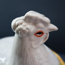 Load image into Gallery viewer, Late 19th Century Antique Victorian WHITE Staffordshire Hen on Yellow Nest
