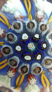 Vintage 1970s Scottish Strathearn Glass Star Shaped Millefiori Paperweight