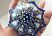 Load image into Gallery viewer, Vintage 1970s Scottish Strathearn Glass Star Shaped Millefiori Paperweight
