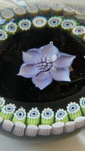 Vintage Caithness Paperweight (for Edinburgh Crystal). Lilac Floral Motif