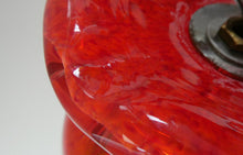 Load image into Gallery viewer, 1950s Scottish VASART Glass Tulip Lamp in Swirly Scarlet Red and Black Shades. WORKING
