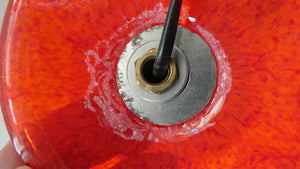 1950s Scottish VASART Glass Tulip Lamp in Swirly Scarlet Red and Black Shades. WORKING