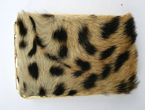 Vintage 1940s "Panthera Pardus" Leopard Skin Cigarette Case or Business Card Case