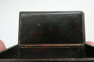 Early 19th Century Antique Snuff Box with Painted Lid Showing a Lady in Fancy Costume