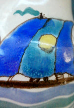 Load image into Gallery viewer, Vintage HONITON POTTERY Stoneware Jug with Hand Painted Viking Galleon Design on Each Side
