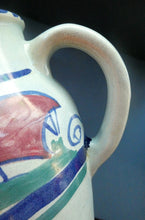 Load image into Gallery viewer, Vintage HONITON POTTERY Stoneware Jug with Hand Painted Viking Galleon Design Around the Top
