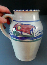 Load image into Gallery viewer, Vintage HONITON POTTERY Stoneware Jug with Hand Painted Viking Galleon Design Around the Top
