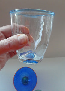 SCANDINAVIAN Art Glass: Large Blue Bowl by Helena Gibson & Two Smaller Ones by Abel Sawe