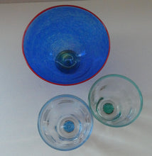 Load image into Gallery viewer, SCANDINAVIAN Art Glass: Large Blue Bowl by Helena Gibson &amp; Two Smaller Ones by Abel Sawe
