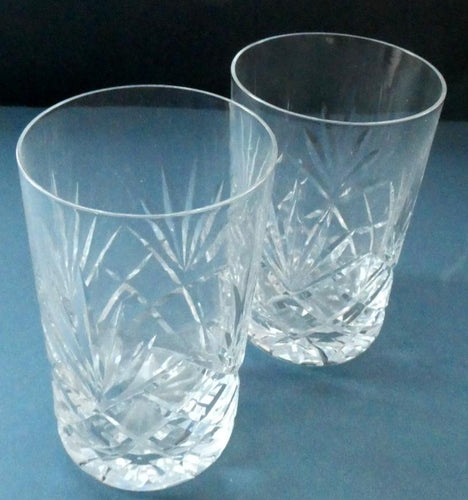 Pair of 1950s EDINBURGH CRYSTAL Tall OBAN Tumblers. Height 4 1/8 inches 