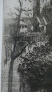 SCOTTISH ART: Rare 1901 GLASGOW INTERNATIONAL EXHIBITION Etching by Susan F. Crawford