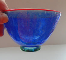 Load image into Gallery viewer, SCANDINAVIAN Art Glass: Large Blue Bowl by Helena Gibson &amp; Two Smaller Ones by Abel Sawe
