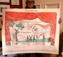 Load image into Gallery viewer, 1980s DAVID HOCKNEY &quot;A Rake&#39;s Progress&quot; Poster for &quot;An Exhibition of Costume Drawings at the Ashmolean Museum&quot;
