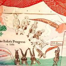 Load image into Gallery viewer, 1980s DAVID HOCKNEY &quot;A Rake&#39;s Progress&quot; Poster for &quot;An Exhibition of Costume Drawings at the Ashmolean Museum&quot;
