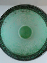 Load image into Gallery viewer, Large Green Monart Glass Vase with Black Flecks and Gold Aventurine. 9 3/4 inches
