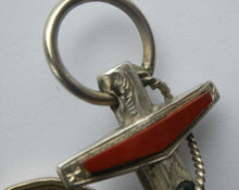 Load image into Gallery viewer, 1880s SCOTTISH SILVER: Victorian ANCHOR BROOCH with Inset Specimen Agates
