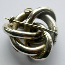 Load image into Gallery viewer, 1880s SCOTTISH SILVER: Victorian Lover&#39;s Knot Brooch with Inset Specimen Agates
