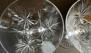 Pair of Edinburgh Crystal Small Cocktail or Sherbet Glasses