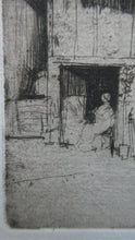 Load image into Gallery viewer, SCOTTISH ART: 1899 D.Y. Cameron Pencil Signed Etching &quot;A Norman Village&quot; (1904)
