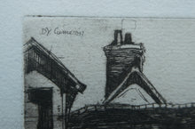 Load image into Gallery viewer, SCOTTISH ART: 1899 D.Y. Cameron Pencil Signed Etching &quot;A Norman Village&quot; (1904)
